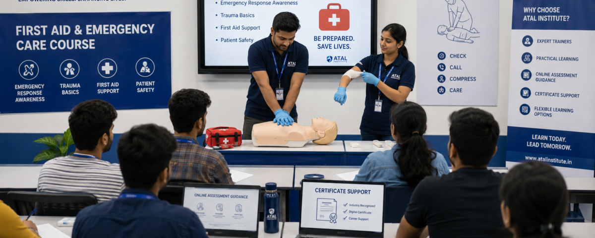 First Aid and Emergency Care Course at ATAL Institute with online assessment and certificate support