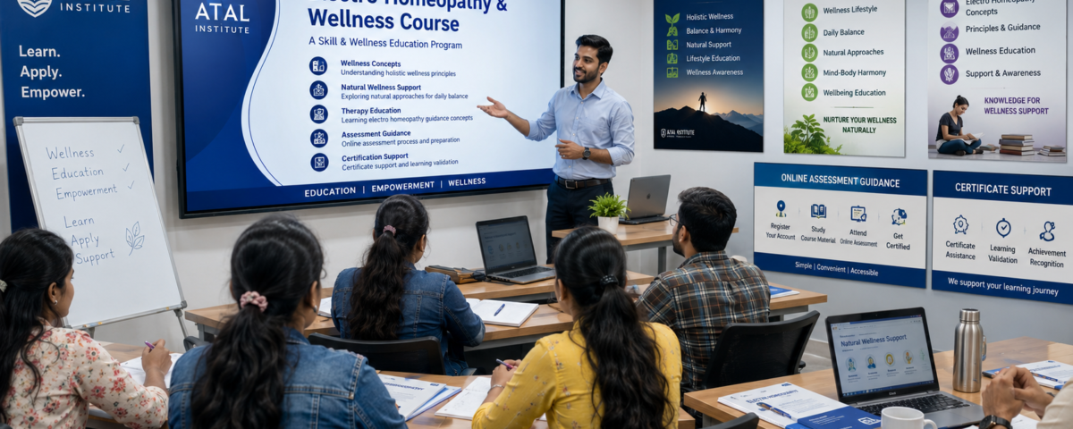 Electro Homeopathy and Wellness Course at ATAL Institute with online assessment and certificate support