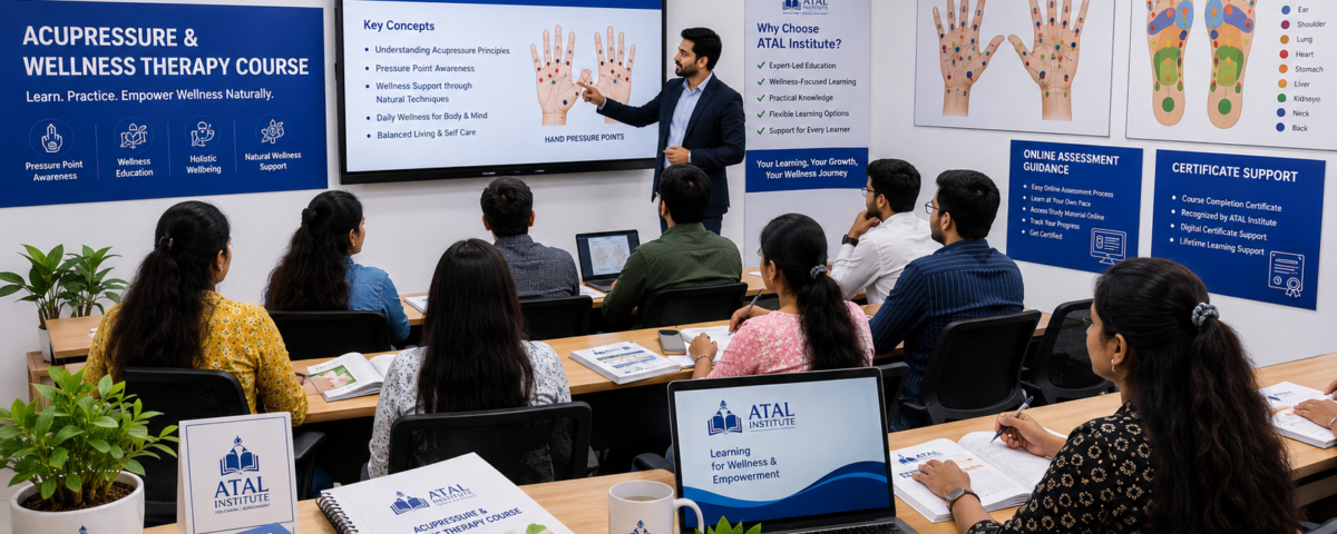 Acupressure and Wellness Therapy Course at ATAL Institute with online assessment and certificate support