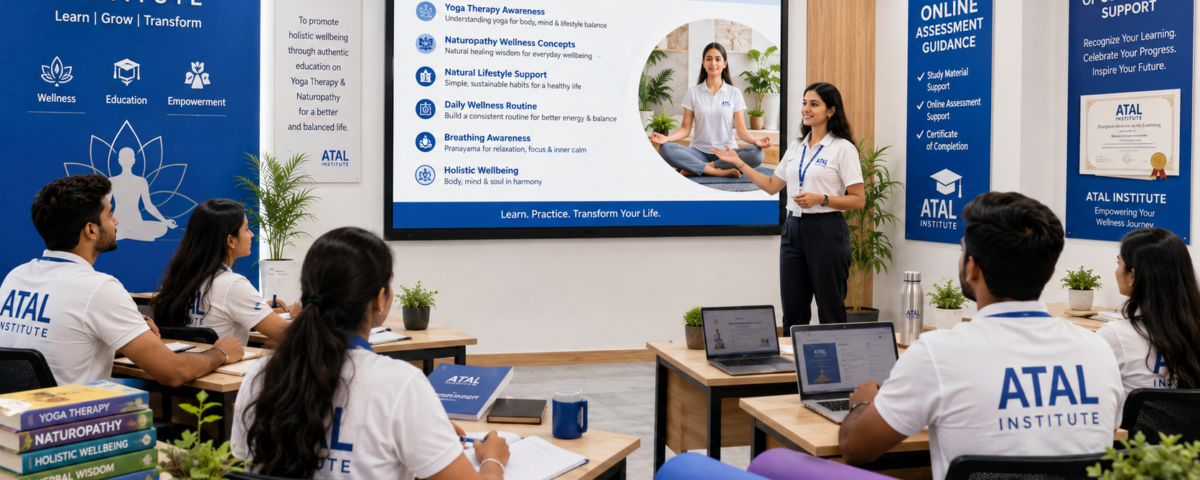 Yoga Therapy and Naturopathy Therapy Course at ATAL Institute with Basic and Advanced Certificate details
