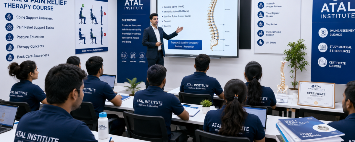 Spine and Pain Relief Therapy Advanced Certificate Course at ATAL Institute with online assessment and certificate support