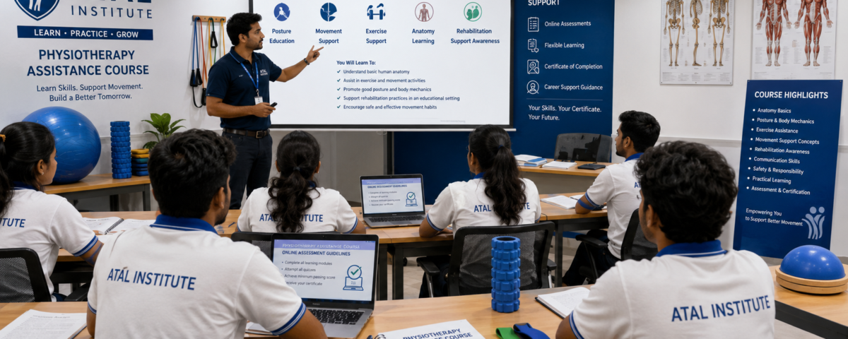 Physiotherapy Assistance Course at ATAL Institute with Basic Certificate and online assessment support