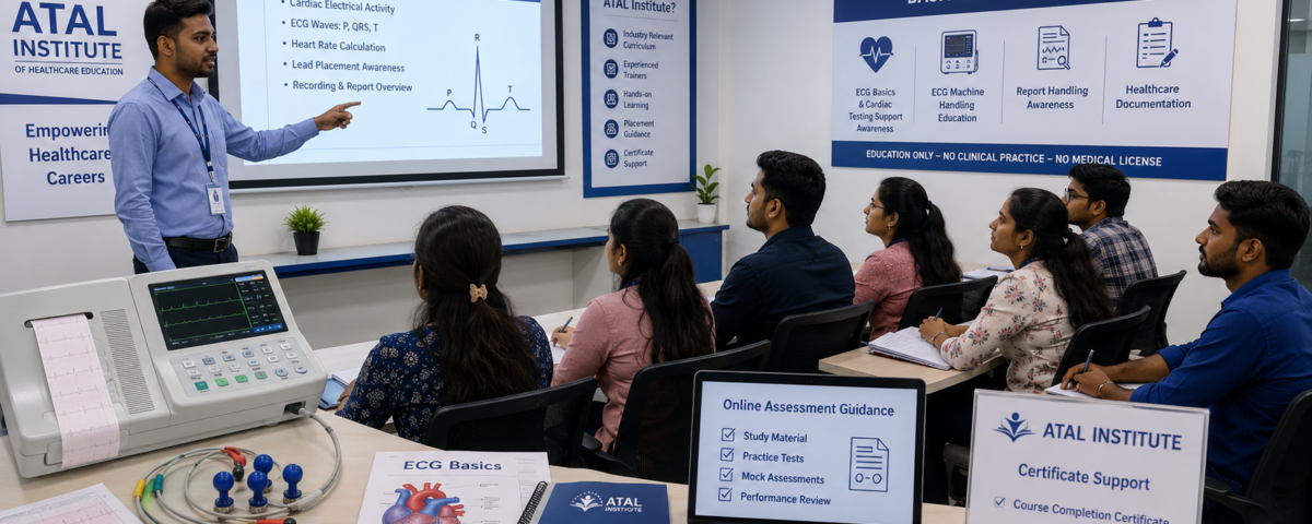 ECG Technology Basic Certificate Course at ATAL Institute with online assessment and certificate support