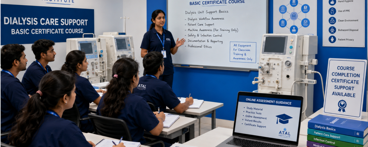 Dialysis Care Support Basic Certificate Course at ATAL Institute with online assessment and certificate support
