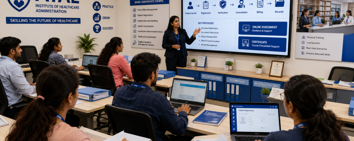 Hospital Administration Basic Certificate Course at ATAL Institute with online assessment and certificate support