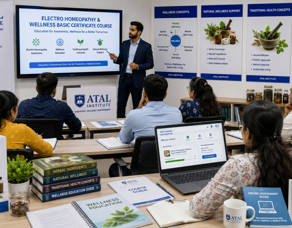 Electro Homeopathy and Wellness Basic Certificate Course at ATAL Institute with online assessment and certificate support