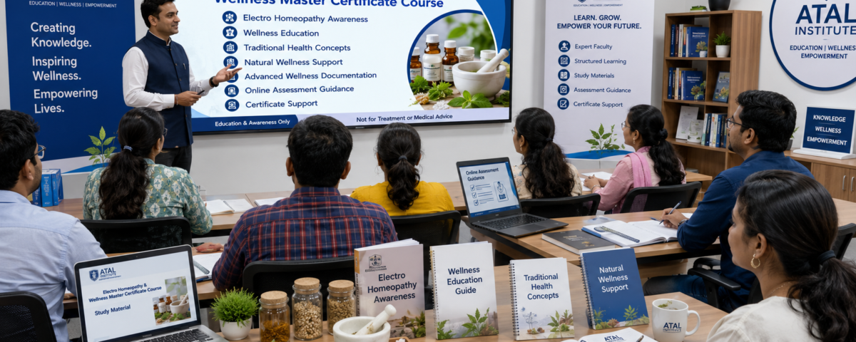 Electro Homeopathy and Wellness Master Certificate Course at ATAL Institute with online assessment and certificate support