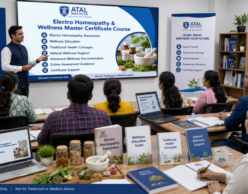 Electro Homeopathy and Wellness Master Certificate Course at ATAL Institute with online assessment and certificate support
