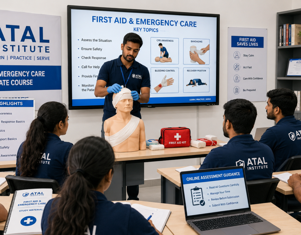 First Aid and Emergency Care Certificate Course at ATAL Institute with online assessment and certificate support