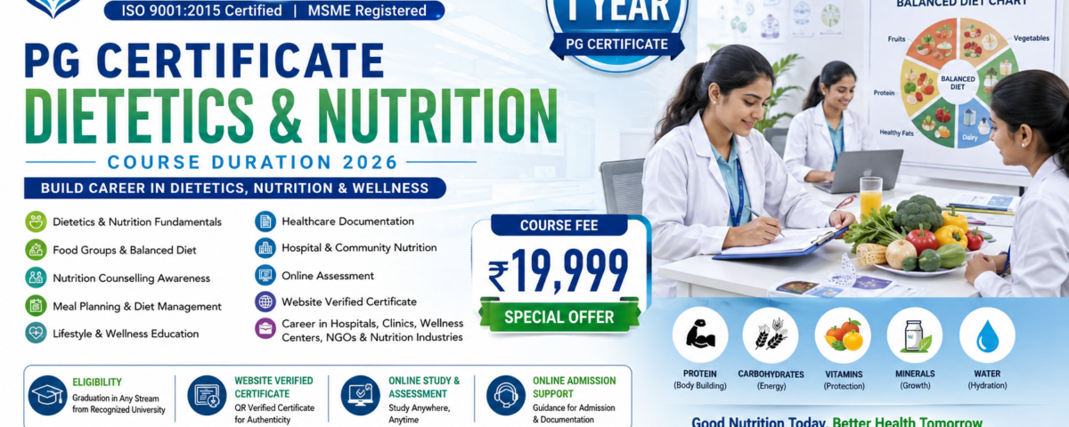 PG Certificate Dietetics Nutrition Course Eligibility 2026 After Graduation ATAL Institute