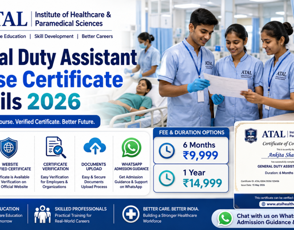 General Duty Assistant Course Certificate Details 2026 GDA Fee Duration Verification ATAL Institute