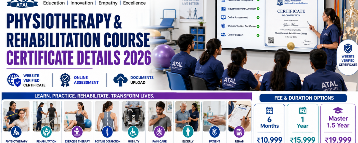 Physiotherapy Rehabilitation Course Certificate Details 2026 Fee Duration Verification ATAL Institute