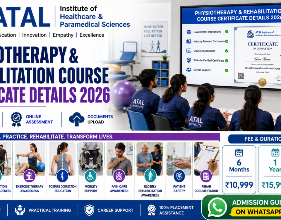 Physiotherapy Rehabilitation Course Certificate Details 2026 Fee Duration Verification ATAL Institute