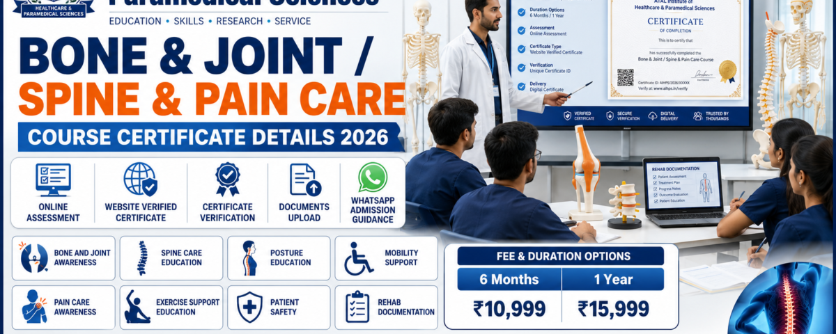 Bone Joint Spine Pain Care Course Certificate Details 2026 Fee Duration Verification ATAL Institute