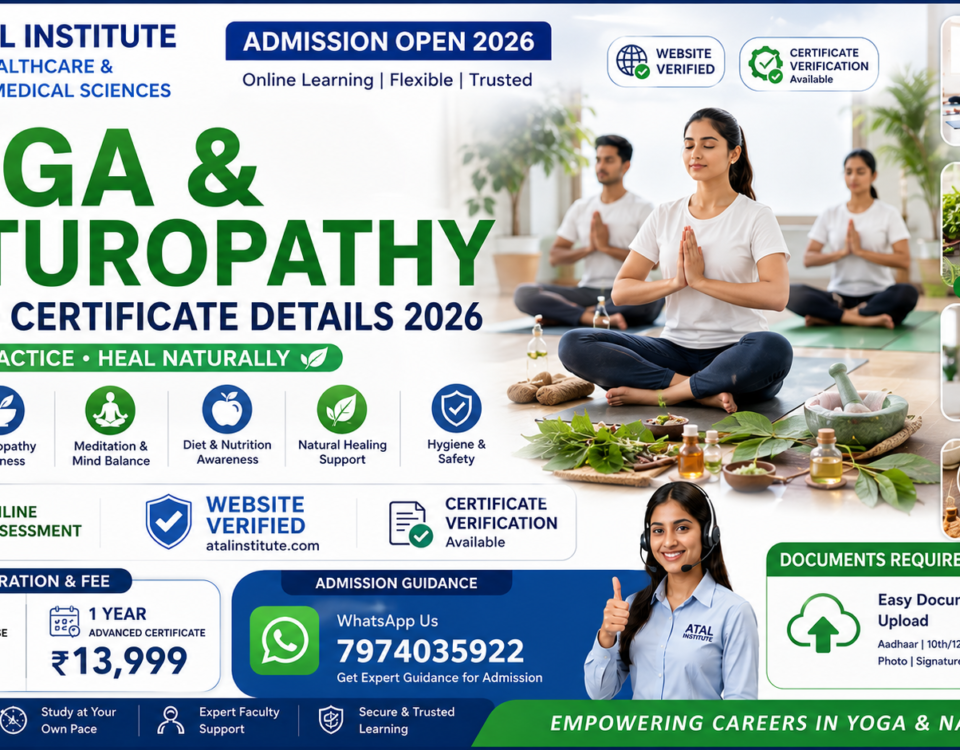 Yoga Naturopathy Course Certificate Details 2026 Fee Duration Verification ATAL Institute