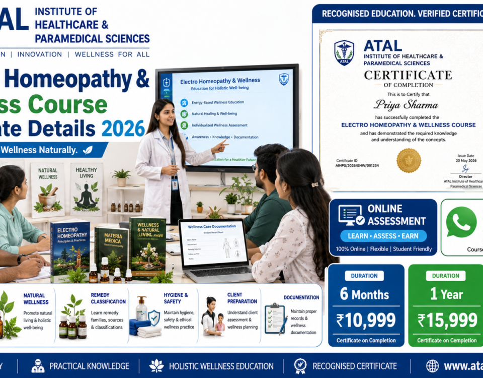 Electro Homeopathy Wellness Course Certificate Details 2026 Fee Duration Verification ATAL Institute