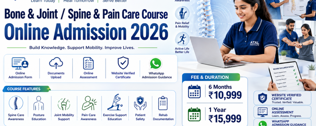 Bone Joint Spine Pain Care Course Online Admission 2026 Fee Duration Certificate ATAL Institute