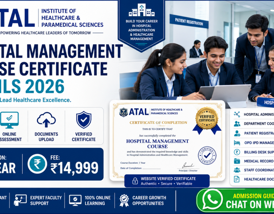 PG Certificate Hospital Management Course Certificate Details 2026 Fee Duration Verification ATAL Institute