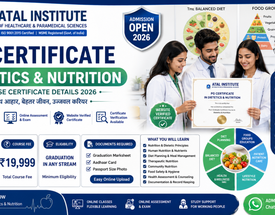 PG Certificate Dietetics Nutrition Course Certificate Details 2026 Fee Duration Verification ATAL Institute