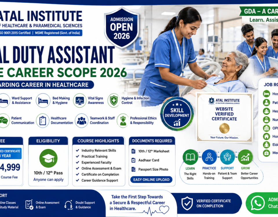 General Duty Assistant Course Career Scope 2026 GDA Job Role Skills Fee Duration ATAL Institute