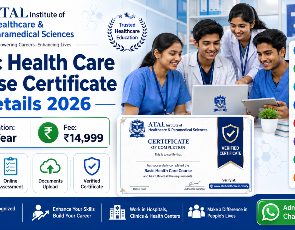 Basic Health Care Course Certificate Details 2026 Fee Duration Verification ATAL Institute
