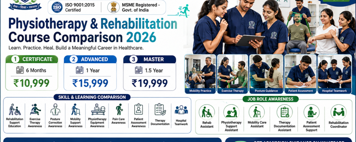 Physiotherapy Rehabilitation Course Comparison 2026 Certificate Advanced Master Fee Duration ATAL Institute