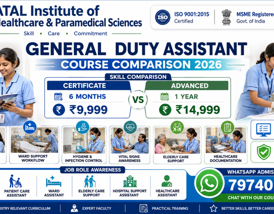 General Duty Assistant Course Comparison 2026 Certificate vs Advanced Fee Duration ATAL Institute