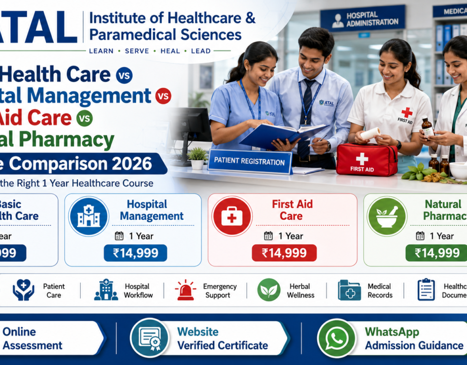 Basic Health Care Hospital Management First Aid Care Natural Pharmacy Course Comparison 2026 Fee Duration ATAL Institute