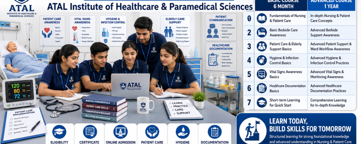 Nursing and Patient Care Course Duration 2026 Basic vs Advanced eligibility subjects and admission at ATAL Institute