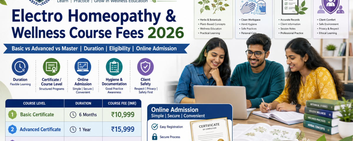 Electro Homeopathy and Wellness Course Fees 2026 Basic Advanced Master duration eligibility and admission at ATAL Institute