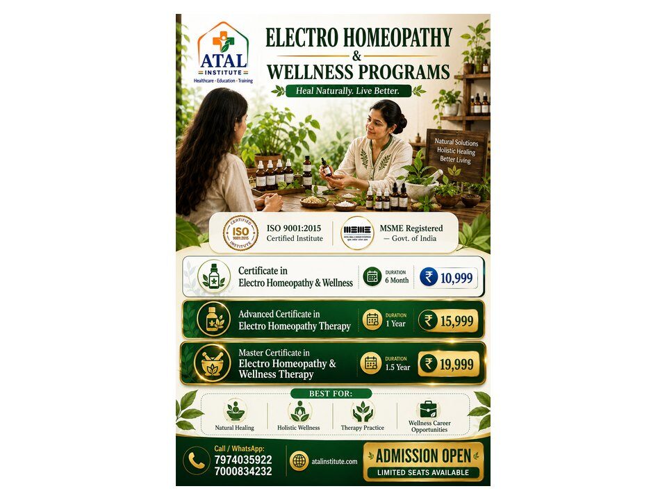 Electro Homeopathy and Wellness Course Subjects and Syllabus 2026